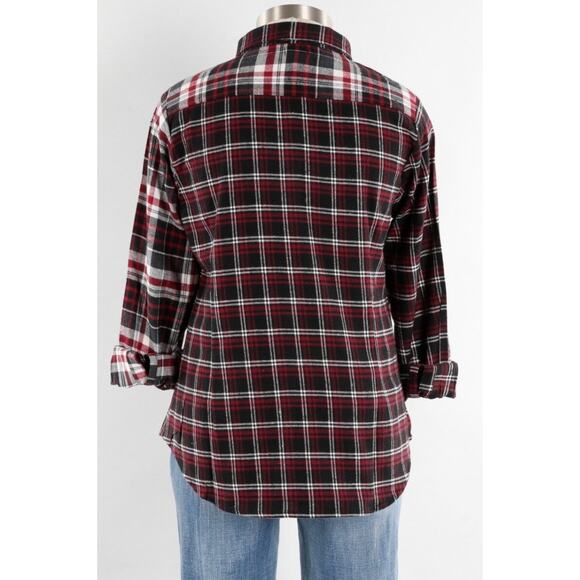 NWT Mismatched Grunge Plaid Button Front Flannel size XL - Picture 2 of 7
